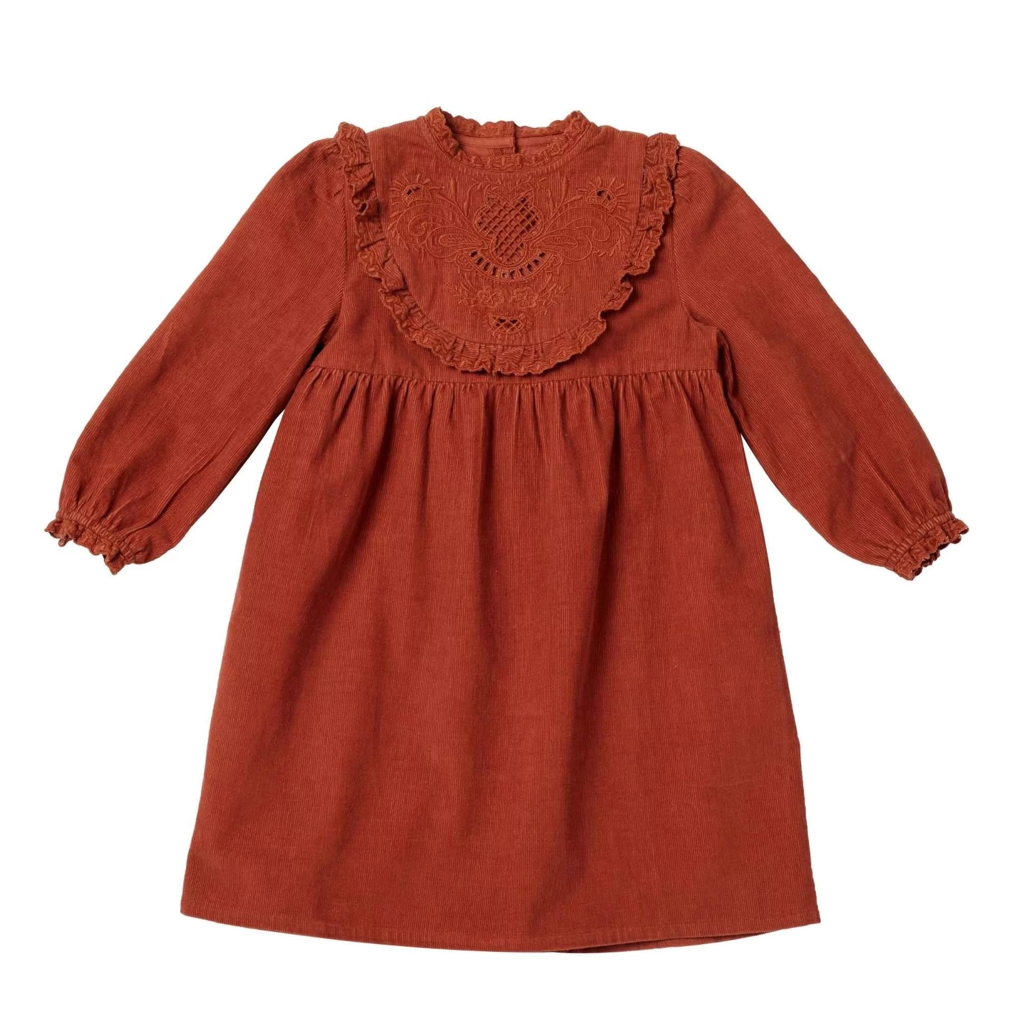 bonheur-du-jour-paris-claudie-girl-dress-terracotta-bdj-w25claudie-tc-2y