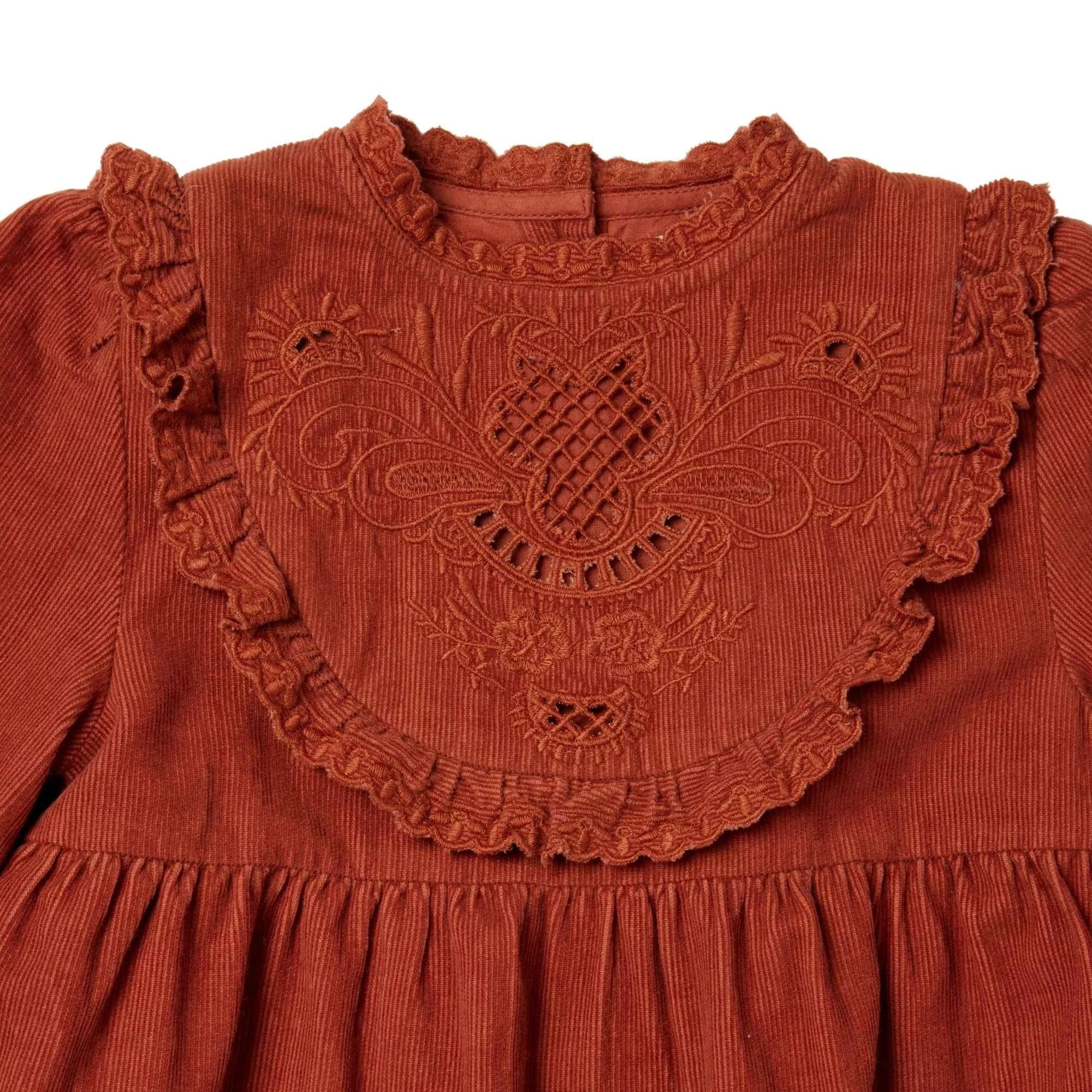 bonheur-du-jour-paris-claudie-girl-dress-terracotta-bdj-w25claudie-tc-2y