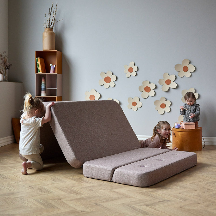 by KlipKlap KK 3 Fold Sofa - Soft Rose W. Rose (Pre-Order; Est. Delivery in 5-8 Weeks)