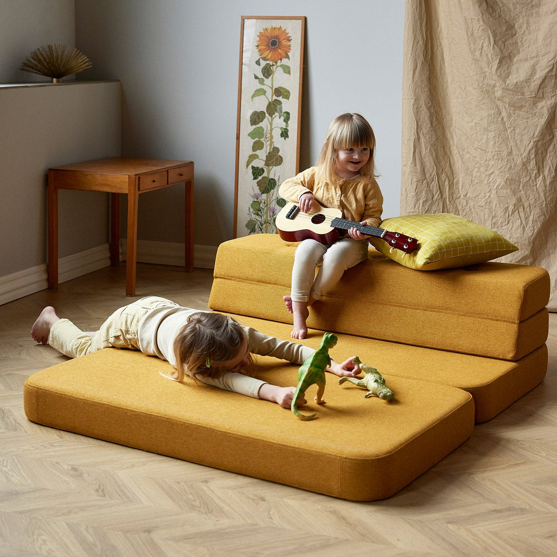by KlipKlap KK 3 Fold Sofa 36x120x70cm - Soft Rose W. Rose
