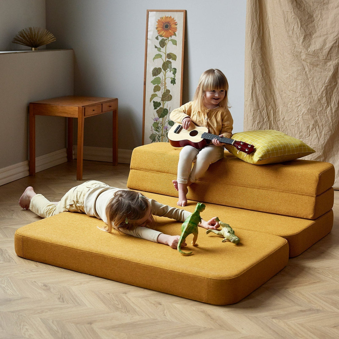 by KlipKlap KK 3 Fold Sofa 36x120x70cm - Sand W. Sand (Pre-Order; Est. Delivery in 3-6 Weeks)