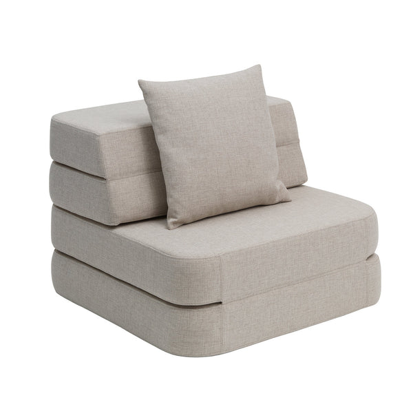 by KlipKlap KK 3 Fold Sofa Single 36x70x70cm - Beige W. Sand (Pre-Order; Est. Delivery in 3-6 Weeks)
