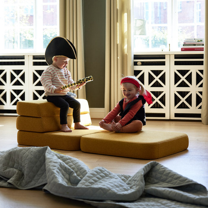 by KlipKlap KK 3 Fold Sofa Single Soft 36x70x70cm - Deep Green W. Light Green (Pre-Order; Est. Delivery in 3-6 Weeks)