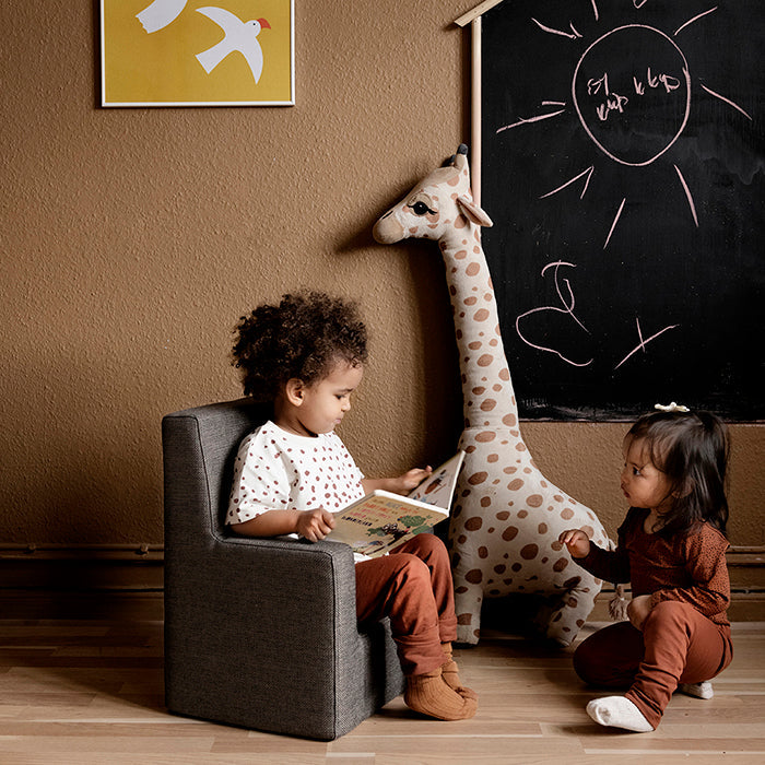 by KlipKlap KK Kids Chair 50x43x33cm - Multi Grey W. Grey (Pre-Order; Est. Delivery in 3-6 Weeks)