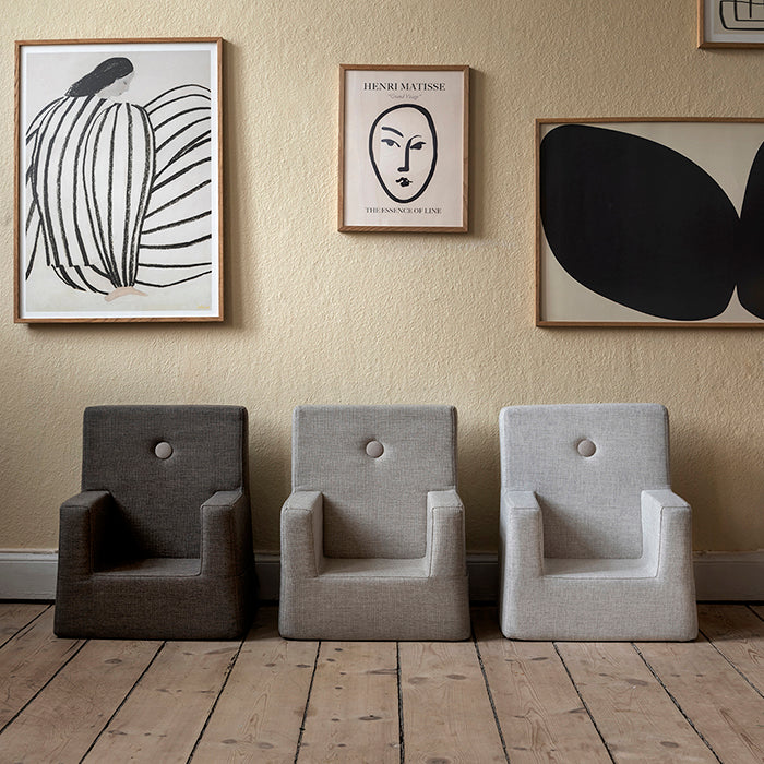 by KlipKlap KK Kids Chair 50x43x33cm - Multi Grey W. Grey (Pre-Order; Est. Delivery in 3-6 Weeks)