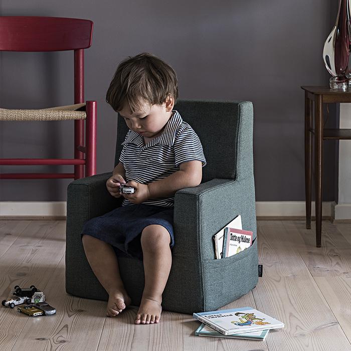 by KlipKlap KK Kids Chair 50x43x33cm - Multi Grey W. Grey (Pre-Order; Est. Delivery in 3-6 Weeks)