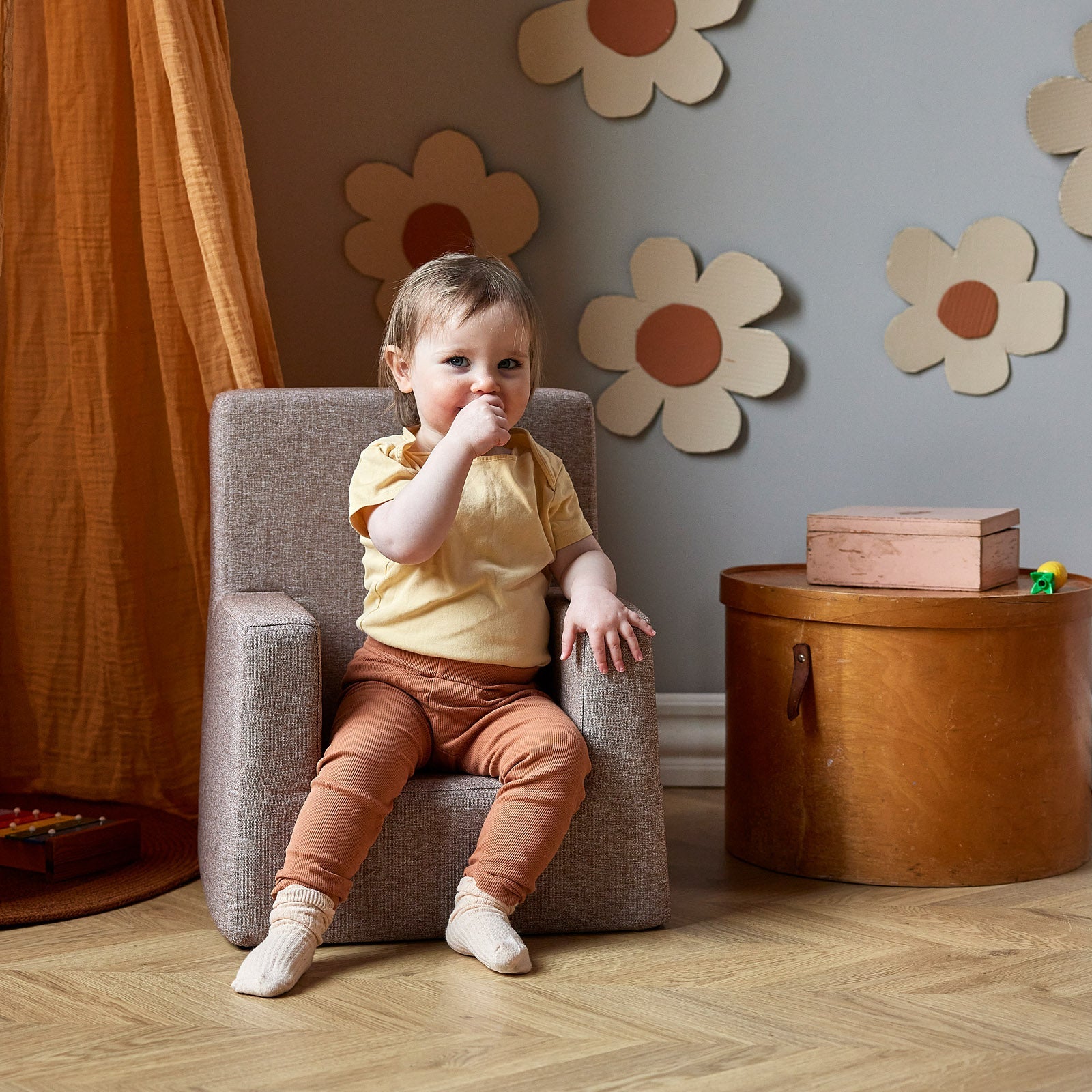 by KlipKlap KK Kids Chair 50x43x33cm - Multi Grey W. Grey (Pre-Order; Est. Delivery in 3-6 Weeks)