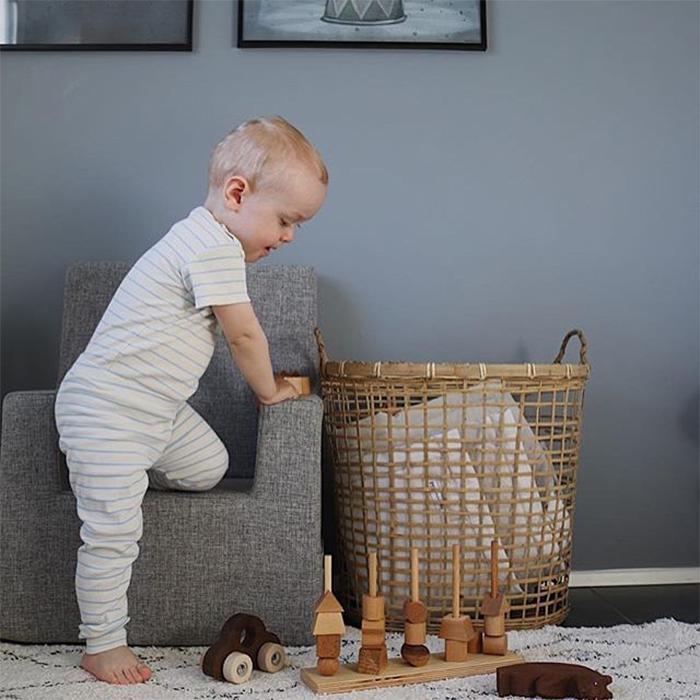 by KlipKlap KK Kids Chair XL 63x49x42cm - Multi Grey W. Grey (Pre-Order; Est. Delivery in 3-6 Weeks)