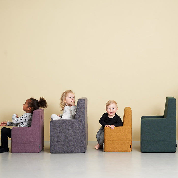 by KlipKlap KK Kids Chair XL 63x49x42cm - Mustard W. Mustard (Pre-Order; Est. Delivery in 3-6 Weeks)