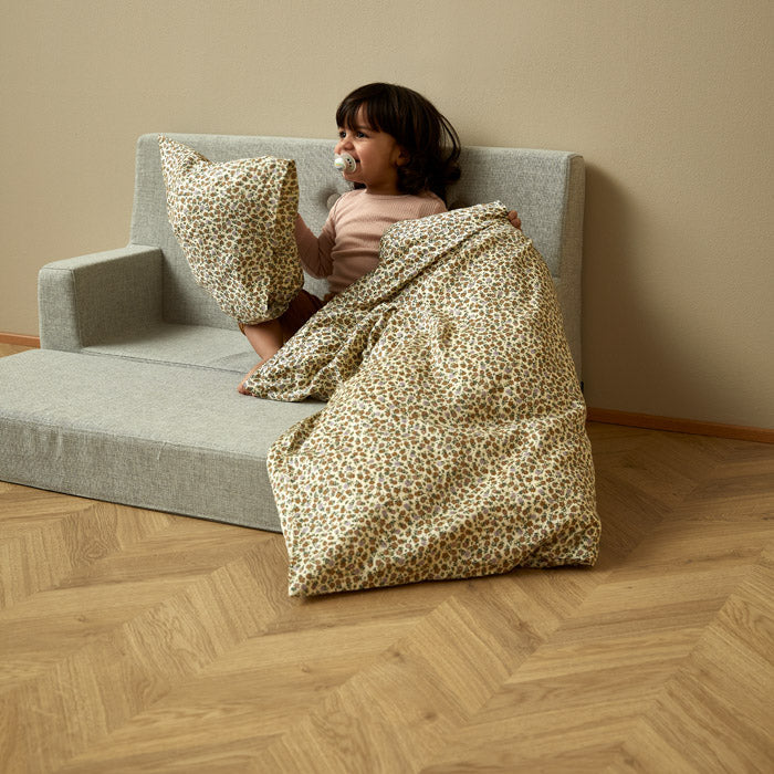 by KlipKlap KK Kids Sofa 64x100x40cm - Blue Grey W. Grey