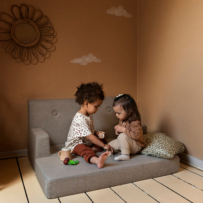 by KlipKlap KK Kids Sofa 64x100x40cm - Blue Grey W. Grey