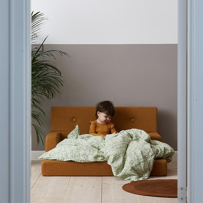 by KlipKlap KK Kids Sofa 64x100x40cm - Deep Green W. Light Green (Pre-Order; Est. Delivery in 3-6 Weeks)