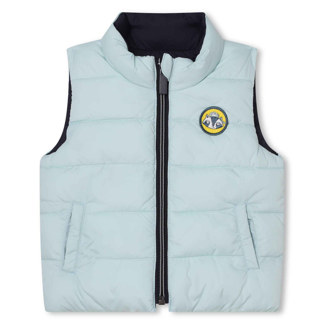 carrement-beau-puffer-jacket-sleeveless-navy-green-carr-w23y06037-v96-y02