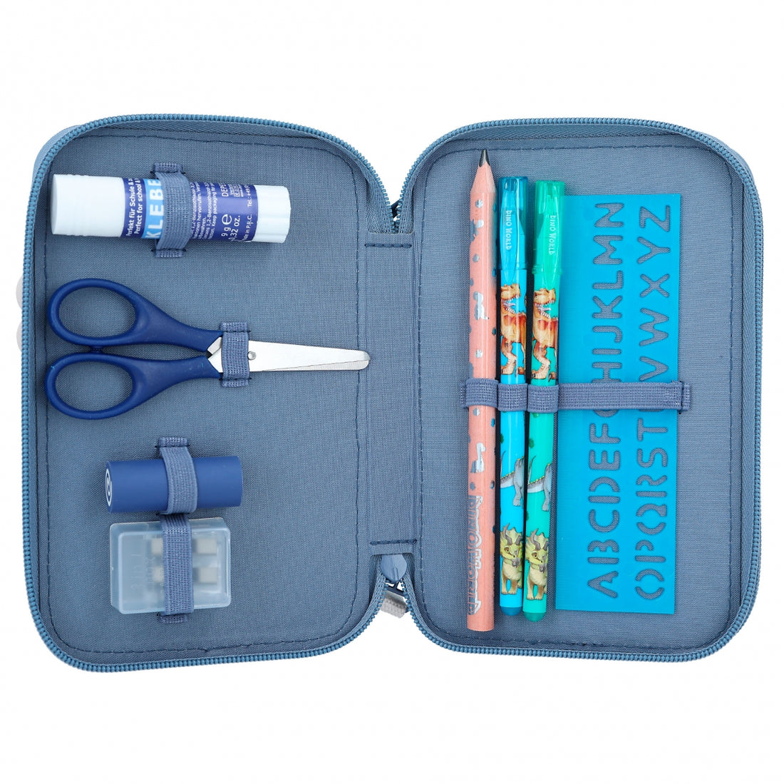 Depesche Dino World Double Pencil Case Blue Dini Mini