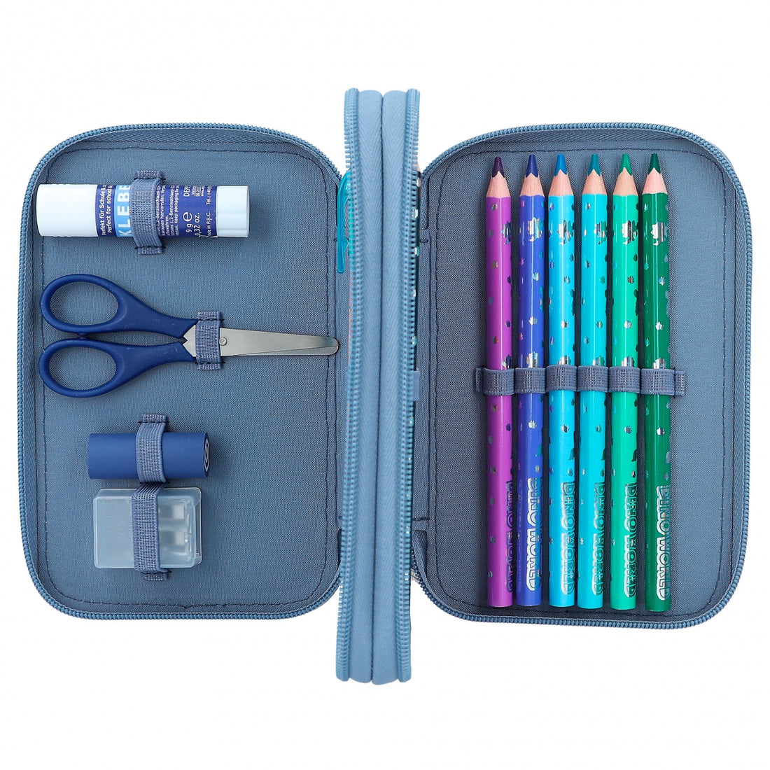 Depesche Dino World Double Pencil Case Blue Dini Mini