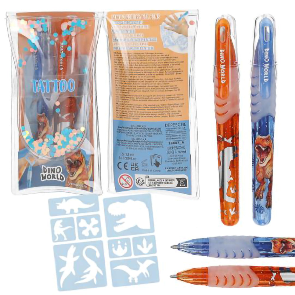 depesche-dino-world-tatoo-glitter-gel-pens