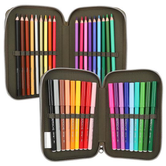 Depesche 13135 Dino World - Filled 3-compartment Pencil Case In Olive - View #13