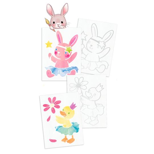 Depesche Colour Me Up Princess Mimi - Kit Peinture Aquarelle Enfant Avec 10 Feuilles Motifs, 10 Couleurs Et Pinceau - 5