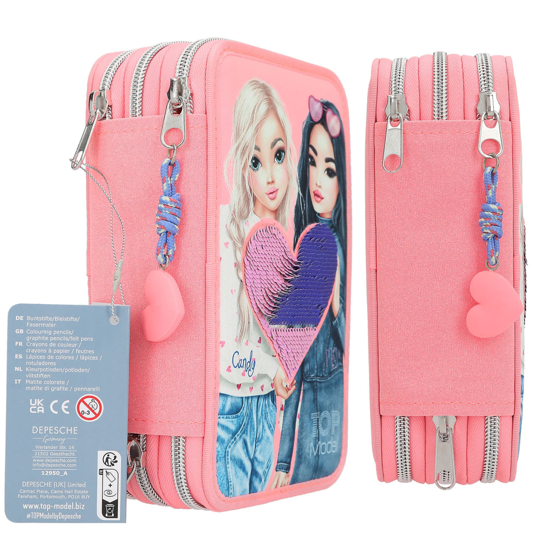 depesche-topmodel-3-compartment-pencil-case-with-rubbing-sequins-depe-0012950