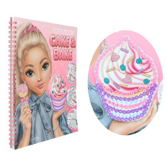 depesche-topmodel-cake-&-bake-colouring-book-with-sequins-depe-0013386