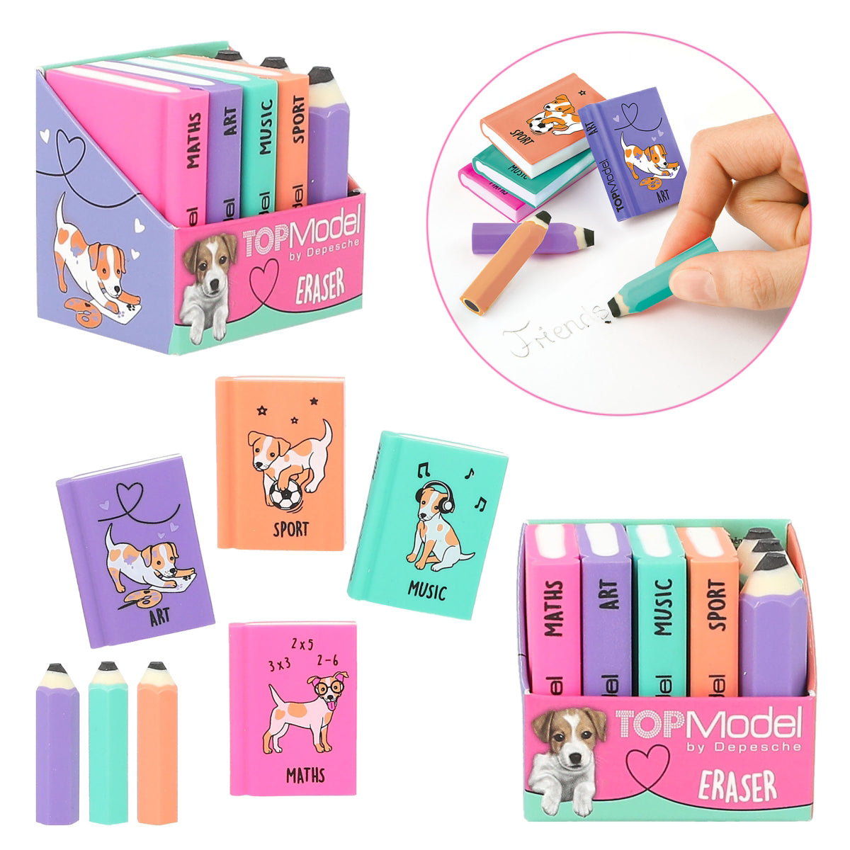 depesche-topmodel-eraser-set-mini-school-books-&-pencils-depe-0012443