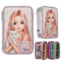 depesche-topmodel-triple-pencil-case-blooming-kitty-stationery-depe-0013958