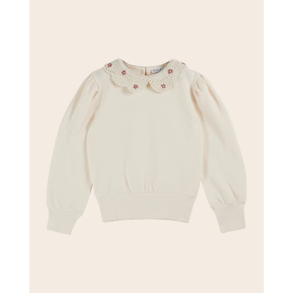emile-et-ida-crochet-collar-sweatshirt-creme-eei-w25ac001-creme-12m