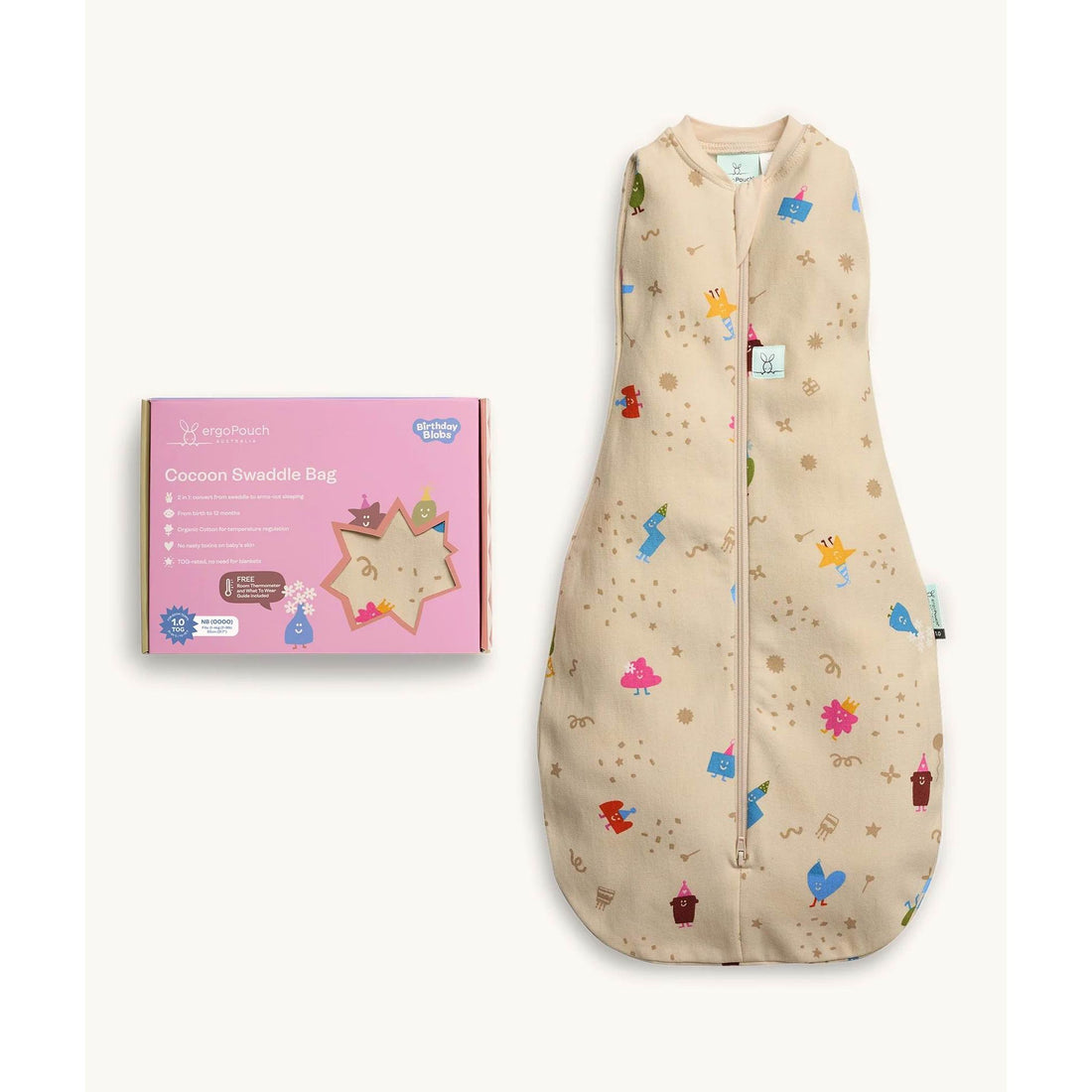 ergoPouch Cocoon Swaddle Bag TOG Birthday Blobs – Petit Bazaar