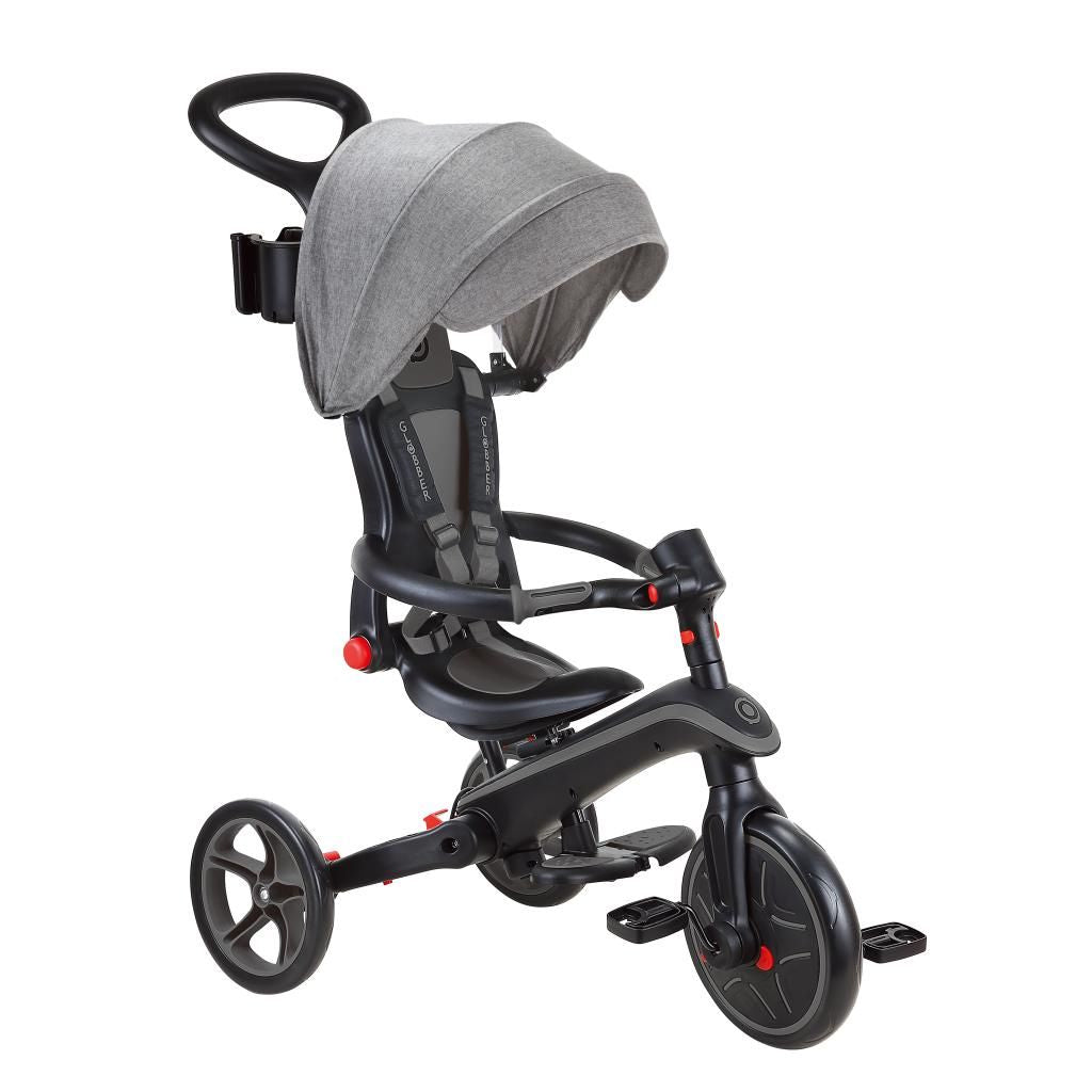 Globber Explorer Trike Foldable 4-In-1 - Black Grey (10M - 5Y)