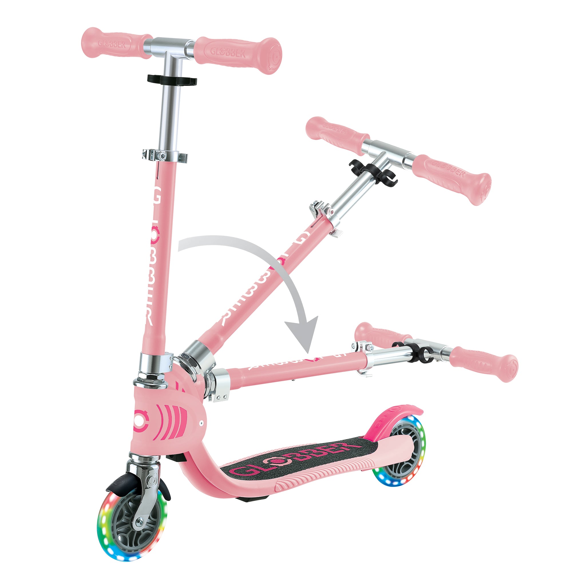 Globber Flow Foldable Junior Light Scooter - Pastel Pink (3Y+)