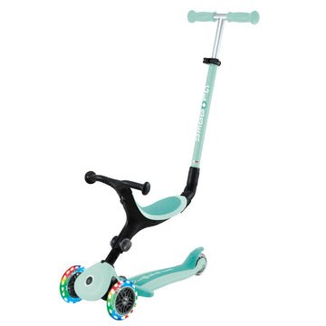 Globber Go Up Active Lights 3-in-1 Foldable Scooter - Mint / Dark Mint (15M - 9Y+)