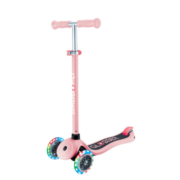 Globber Primo Lights V2 Scooter - Pastel Pink / Coral Pink (3 - 7Y+)