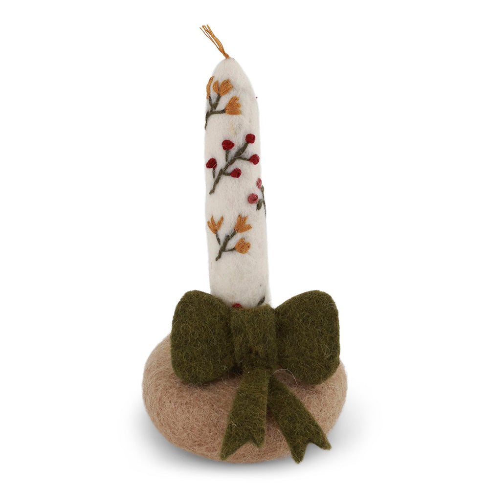 gry-sif-candle-in-holder-w-embroidery-green-bow-12cmxdia6-5cm