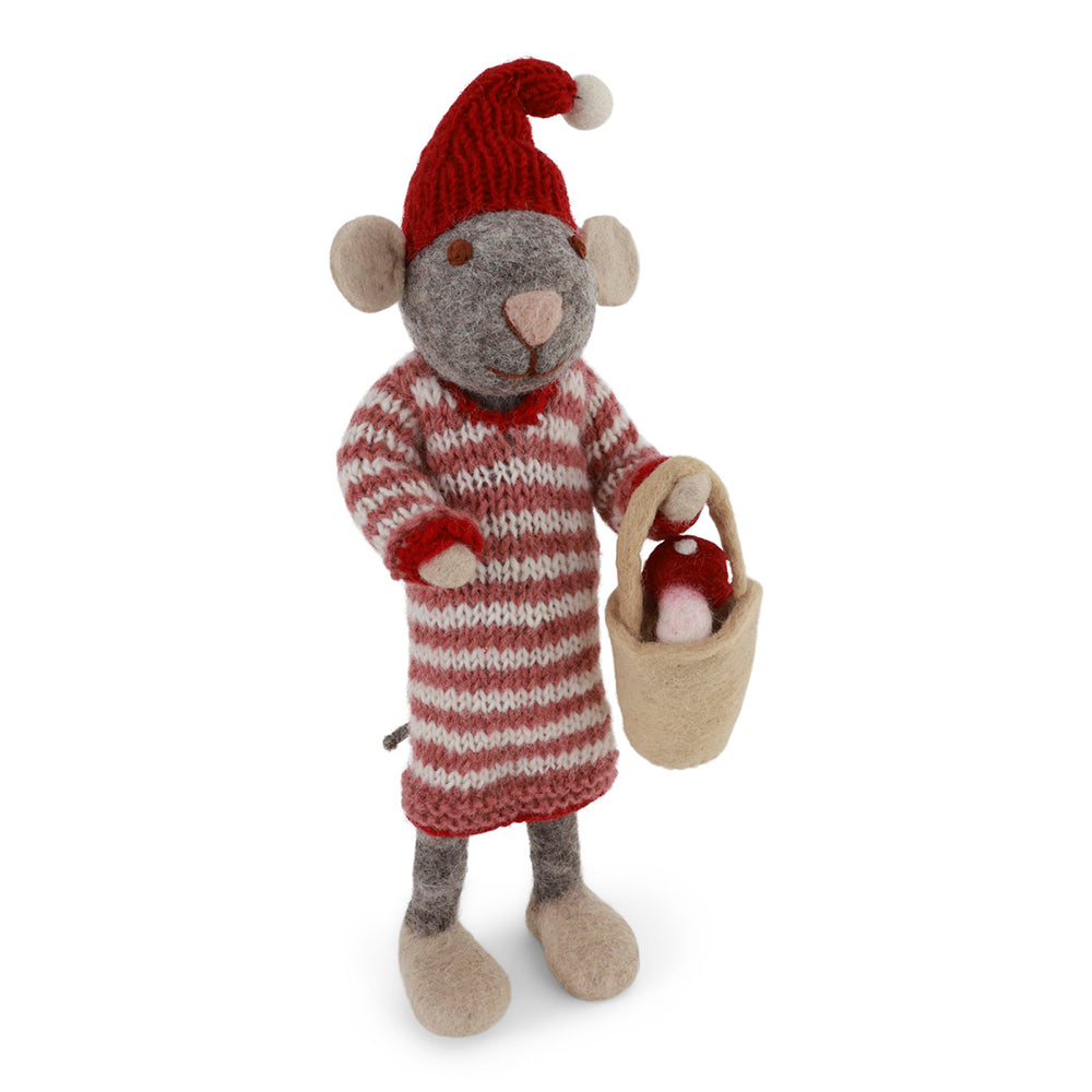 gry-sif-medium-grey-girly-mouse-in-dress-w-mushroom-in-bucket-27cm