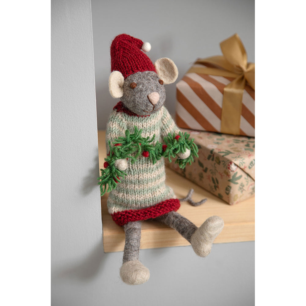 gry-sif-medium-grey-mouse-w-garland-27cm