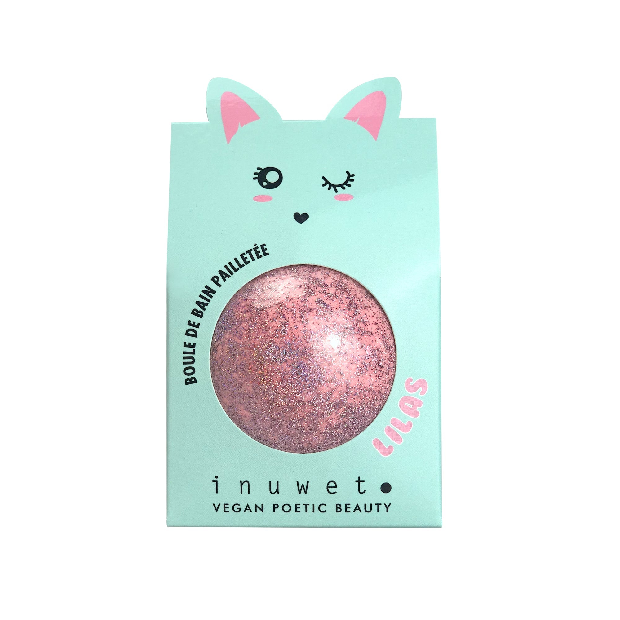Inuwet Glitter Fizzer Bath Bomb / Lilac / Pink 120gr