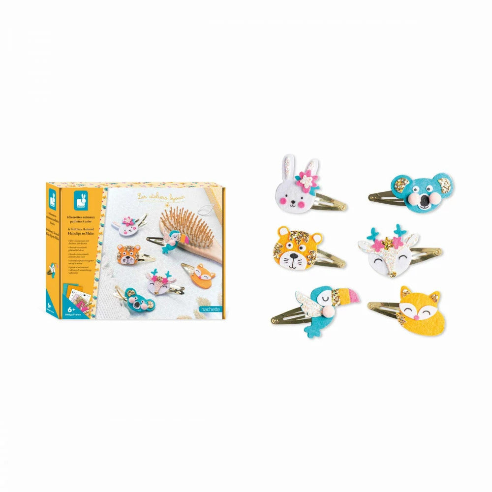 janod-6-glittery-animal-hairclips-to-make