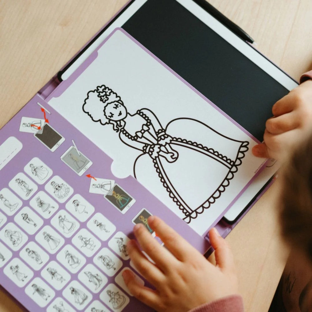 Pri Drawing Kidywolf Kidydraw-Mini Drawing Pad 30 Princess β Petit Bazaar