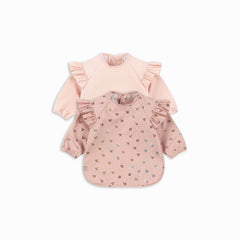 konges-sl-jd-2-pack-dinner-bib-with-sleeves-and-frill-fairy-cherry-cameo-rose-baby-nursery-kong-w24ks101356-fccr-6-12m