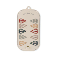 konges-sløjd-10-pack-junior-hair-clips-heart-multi-one-size-kong-w23ks6300-multi-os