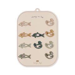 konges-sløjd-10-pack-junior-hair-clips-mix-animal-kong-s23ks4780-animal