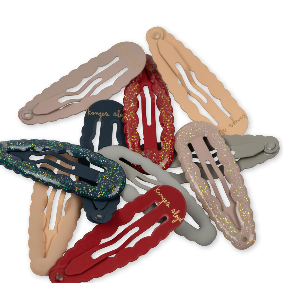 konges-sløjd-10-pack-junior-hair-clips-scallop-multi-one-size-kong-w23ks6301-multi-os