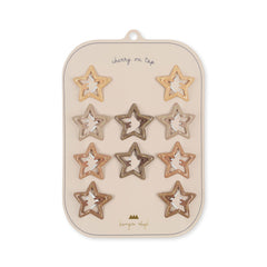konges-slojd-10-pack-junior-hair-clips-star-glitter-rosie-shade-kong-s23ks4782-rs