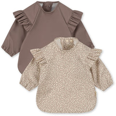 konges-sløjd-2-pack-dinner-bib-with-sleeves-and-frill-milk-tank-antler-kong-s24ks100008-mta-6-12m