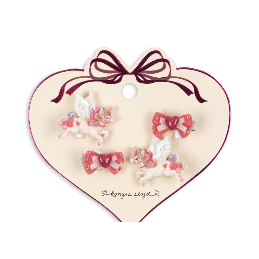 konges-sløjd-4-pack-unicorn-bow-hair-clip-multi-kong-w25ks103662-multi-os