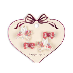 konges-sløjd-4-pack-unicorn-bow-hair-clip-multi-kong-w25ks103662-multi-os