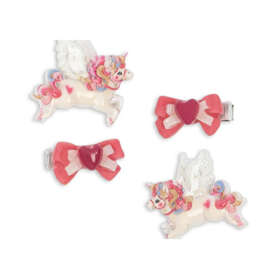 konges-sløjd-4-pack-unicorn-bow-hair-clip-multi-kong-w25ks103662-multi-os
