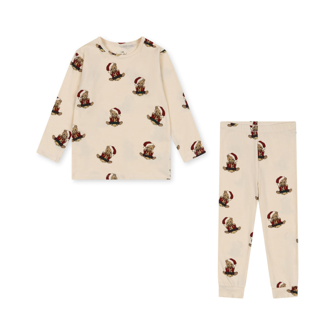 konges-sløjd-basic-blouse-pants-set-gots-christmas-teddy-kong-w23ks6334-ct-2y