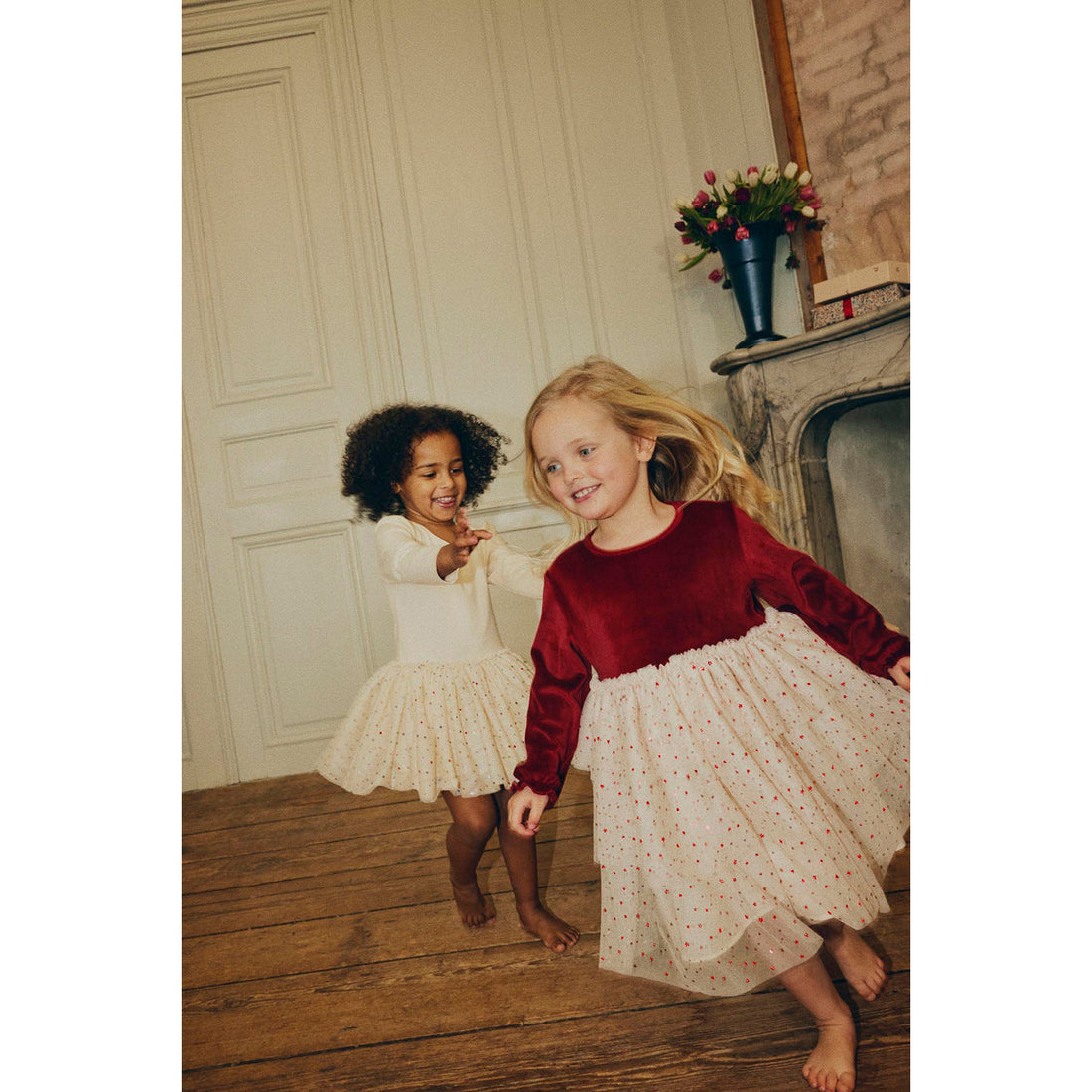 white christmas dresses Kids Christmas Cotton Dress 2Y-10Y Christmas Vintage Flower Konges Slo –  Vintage Lovers