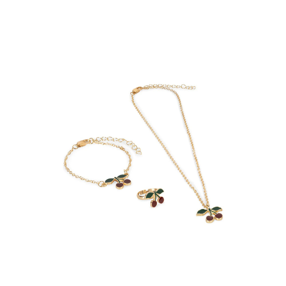 konges-sløjd-cherry-jewelry-set-gold-kong-w25ks102943-gold-os